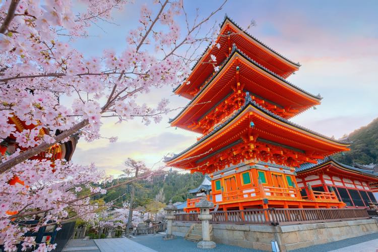 Kiyomizu-dera in Kyoto, Japan is a Buddhist temple located in eastern Kyoto. it is a part of the Historic Monuments of Ancient Kyoto UNESCO World Heritage Site